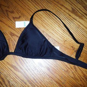 Aerie Black Triangle Bikini Top, Adjustable Straps Sz M NWT